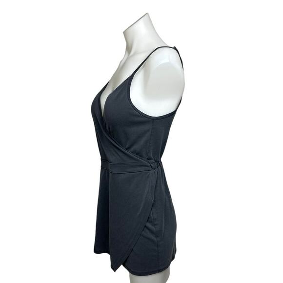 Abercrombie & Fitch Grey Camisole Sleeveless Faux Wrap V-Neck Skort Romper Sz S - Picture 2 of 8